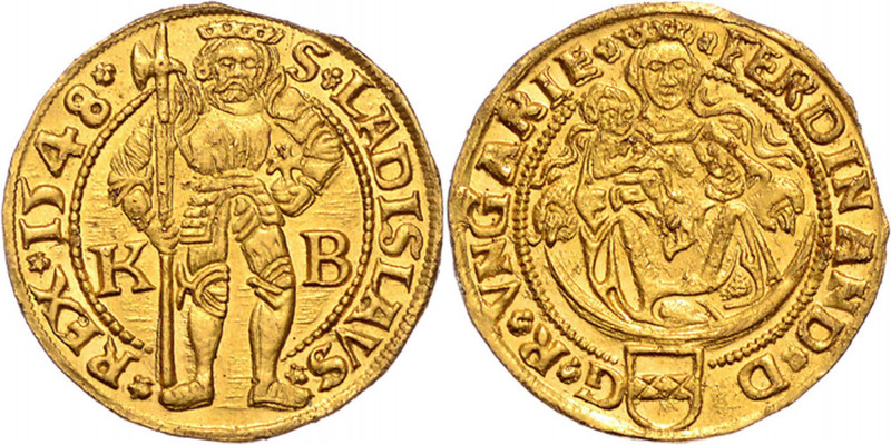 FERDINAND I (1526 - 1564)&nbsp;
1 Ducat, 1548, 3,51g, KB. Husz 895&nbsp;

abo...