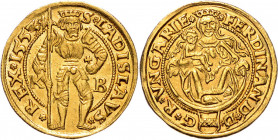 FERDINAND I (1526 - 1564)&nbsp;
1 Ducat, 1553, 3,53g, KB. MzA s36&nbsp;

about UNC | UNC