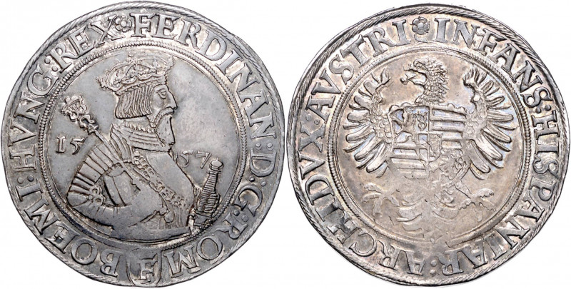 FERDINAND I (1526 - 1564)&nbsp;
1 Thaler, 1557, 28,87g, Praha. Hal 12&nbsp;

...