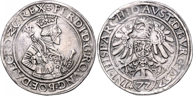 FERDINAND I (1526 - 1564)&nbsp;
72 Kreuzer, 1557, 30,99g, Hall. Dav 8027&nbsp;...