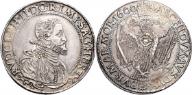 RUDOLF II (1576 - 1612)&nbsp;
1 Thaler, 1600, 28,98g, Jáchymov. Hal 394&nbsp;

EF | EF