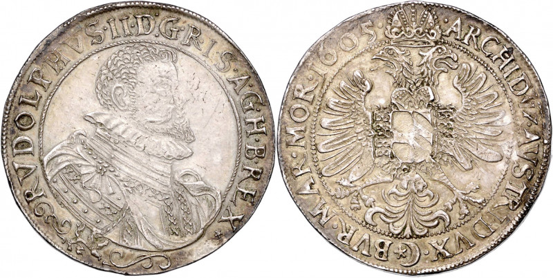 RUDOLF II (1576 - 1612)&nbsp;
1 Thaler, 1605, 29,1g, Jáchymov. Hal 395&nbsp;
...