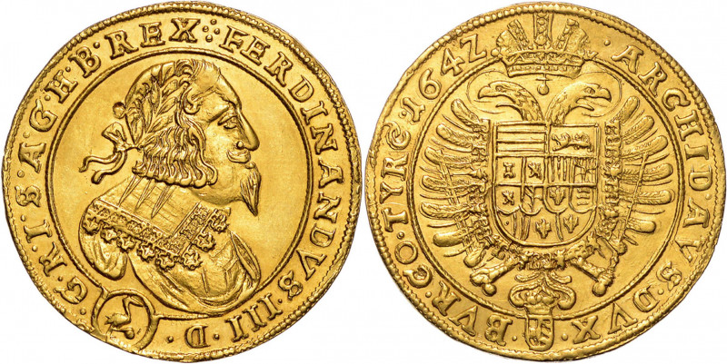 FERDINAND III (1637 - 1657)&nbsp;
5 Ducats, 1642, 17,22g, Wien. Fr 216&nbsp;
...