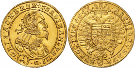 FERDINAND III (1637 - 1657)&nbsp;
5 Ducats, 1642, 17,22g, Wien. Fr 216&nbsp;

about UNC | about UNC