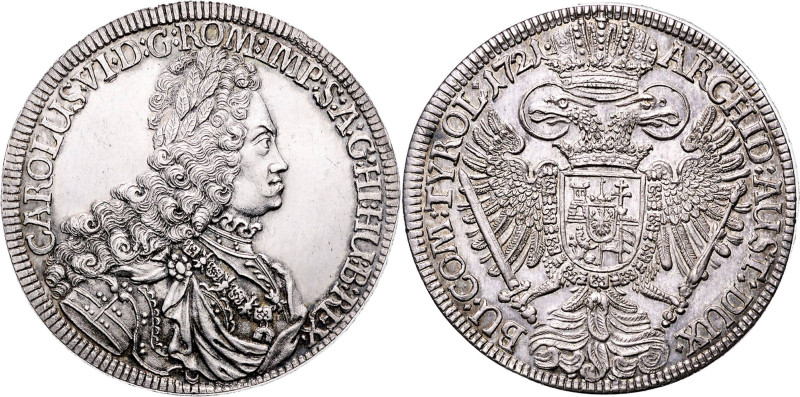 CHARLES VI (1711 - 1740)&nbsp;
1 Thaler, 1721, 28,54g, Her 340&nbsp;

about U...