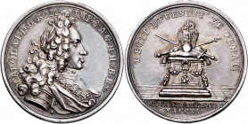 CHARLES VI (1711 - 1740)&nbsp;
Silver medal Coronation of Charles VI as Holy Roman Emperor, 1711, 5,58g, 25 mm, Ag 900/1000, P. H. Müller, G. W. Vest...