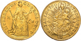 MARIA THERESA (1740 - 1780)&nbsp;
1 Ducat, 1760, 3,49g, KB. Her 253&nbsp;

about EF | EF