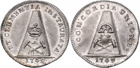 MARIA THERESA (1740 - 1780)&nbsp;
Silver jeton To commemorate the Resolution of the Dispute btw. Katharina Mine and Nicholas Mine, 1749, 2,19g, 23 mm...