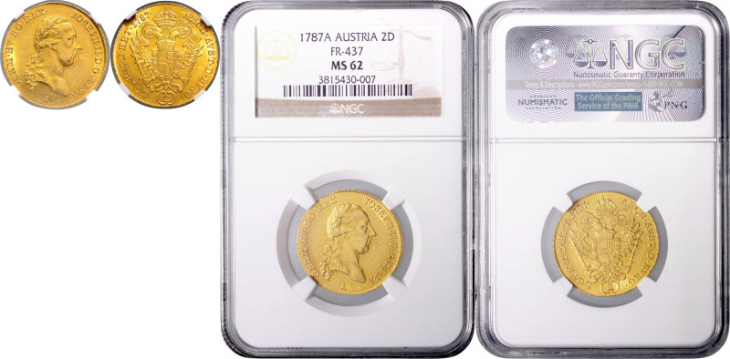 JOSEPH II (1765 - 1790)&nbsp;
2 Ducats, 1787, A. Fr 437&nbsp;

UNC | UNC , NG...