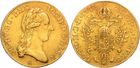 JOSEPH II (1765 - 1790)&nbsp;
1 Ducat, 1788, 3,46g, A. Her 30&nbsp;

about EF | about EF