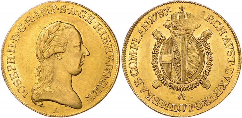 JOSEPH II (1765 - 1790)&nbsp;
1/2 Sovrano, 1787, 5,59g, A. Her 102&nbsp;

abo...