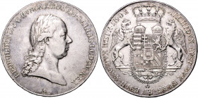 LEOPOLD II (1790 - 1792)&nbsp;
1 King Thaler, 1790, 27,94g, A. Her 32&nbsp;

about EF | about EF