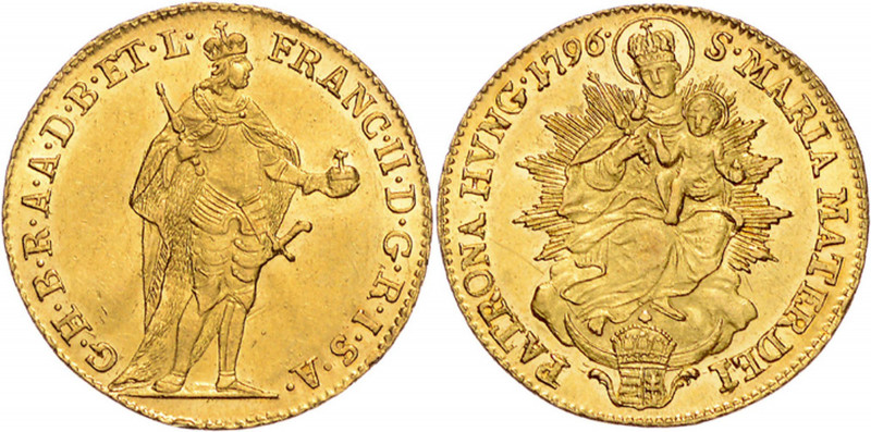 FRANCIS II / I (1792 - 1806 - 1835)&nbsp;
1 Ducat, 1796, 3,49g, Her 90&nbsp;
...