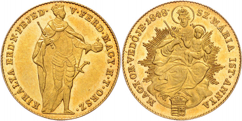FERDINAND V / I (1835 - 1848)&nbsp;
1 Ducat, 1848, 3,49g, Früh 930&nbsp;

abo...