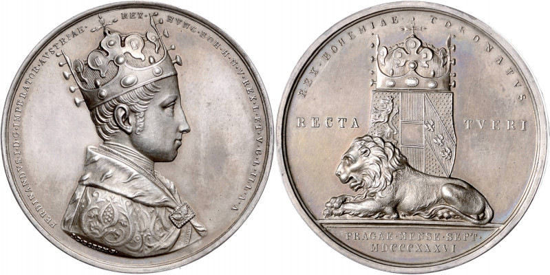 FERDINAND V / I (1835 - 1848)&nbsp;
Silver medal Coronation of Ferdinand V as K...