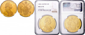 FRANZ JOSEPH I (1848 - 1916)&nbsp;
4 Ducats, 1886, Früh 1135&nbsp;

UNC | UNC , NGC MS 61 PL | Mimořádný exemplář! | Extraordinary specimen!
