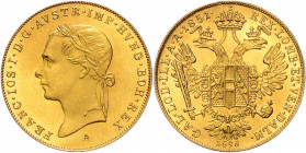 FRANZ JOSEPH I (1848 - 1916)&nbsp;
1 Ducat, 1851/1898, A. Früh 1899&nbsp;

about UNC | about UNC