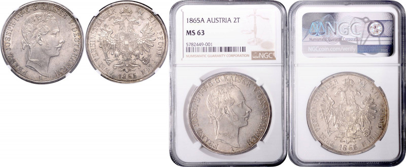 FRANZ JOSEPH I (1848 - 1916)&nbsp;
2 Thaler, 1865, A. Früh 1341&nbsp;

UNC | ...