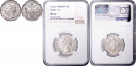 FRANZ JOSEPH I (1848 - 1916)&nbsp;
20 Kreuzer (bust left), 1852, C. Früh 1558&nbsp;

UNC | UNC , NGC MS 63
