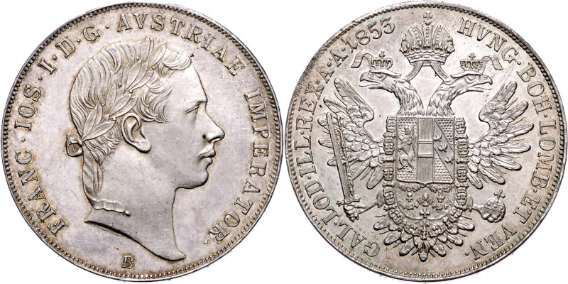 FRANZ JOSEPH I (1848 - 1916)&nbsp;
1 Thaler, 1853, 25,99g, B. Früh 1351&nbsp;
...