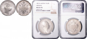 FRANZ JOSEPH I (1848 - 1916)&nbsp;
1 Thaler, 1857, A. Früh 1392&nbsp;

UNC | UNC , NGC MS 63+ PL | Mimořádný exemplář! | Extraordinary specimen!...