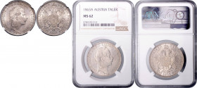 FRANZ JOSEPH I (1848 - 1916)&nbsp;
1 Thaler, 1863, A. Früh 1414&nbsp;

UNC | UNC , NGC MS 62