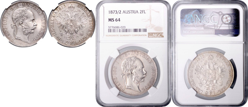 FRANZ JOSEPH I (1848 - 1916)&nbsp;
2 Gulden, 1873, Früh 1372&nbsp;

UNC | UNC...