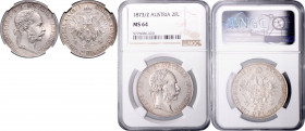 FRANZ JOSEPH I (1848 - 1916)&nbsp;
2 Gulden, 1873, Früh 1372&nbsp;

UNC | UNC , NGC MS 64