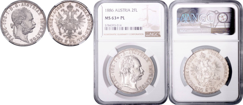 FRANZ JOSEPH I (1848 - 1916)&nbsp;
2 Gulden, 1886, Früh 1385&nbsp;

UNC | UNC...