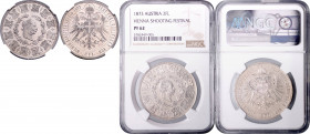 FRANZ JOSEPH I (1848 - 1916)&nbsp;
2 Gulden Shooting Festival Vienna, 1873, Früh 1902&nbsp;

PROOF | NGC PF 62
