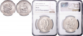 FRANZ JOSEPH I (1848 - 1916)&nbsp;
2 Gulden Silver Wedding of Francis Joseph I and Elisabeth of Bavaria, 1879, Früh 1903&nbsp;

UNC | UNC , NGC MS ...