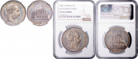 FRANZ JOSEPH I (1848 - 1916)&nbsp;
2 Gulden, 1887, Kutná Hora. Früh 1904&nbsp;

PROOF , NGC PF 64 CAMEO | Mimořádný exemplář! | Extraordinary speci...