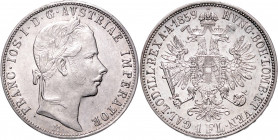 FRANZ JOSEPH I (1848 - 1916)&nbsp;
1 Gulden, 1859, 12,3g, M. Früh 1454&nbsp;

EF | EF
