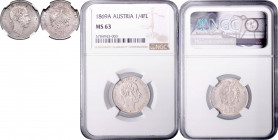 FRANZ JOSEPH I (1848 - 1916)&nbsp;
1/4 Gulden, 1869, A. Früh 1550&nbsp;

UNC | UNC , NGC MS 63