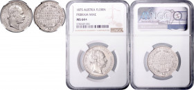 FRANZ JOSEPH I (1848 - 1916)&nbsp;
1 Gulden Pribram, 1875, Früh 1909&nbsp;

UNC | UNC , NGC MS 64+ | Mimořádný exemplář! | Extraordinary specimen!...