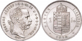 FRANZ JOSEPH I (1848 - 1916)&nbsp;
1 Forint, 1870, 12,38g, GYF. Früh 1772&nbsp;

UNC | UNC