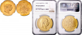 FRANZ JOSEPH I (1848 - 1916)&nbsp;
100 Corona, 1912, Früh 1920&nbsp;

PROOF | NGC PF 64 CAMEO | Mimořádný exemplář! | Extraordinary specimen!