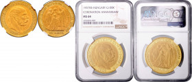 FRANZ JOSEPH I (1848 - 1916)&nbsp;
100 Koruna 40th Anniversary of Coronation as Hungarian King, 1907, KB. Früh 2093&nbsp;

UNC | UNC , NGC MS 64 | ...