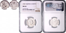 FRANZ JOSEPH I (1848 - 1916)&nbsp;
1 Corona, 1907, Früh 1980&nbsp;

UNC | UNC , NGC MS 64