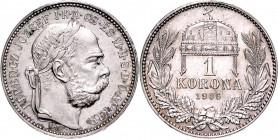 FRANZ JOSEPH I (1848 - 1916)&nbsp;
1 Korona, 1906, 5g, KB. Früh 2119&nbsp;

about UNC | UNC