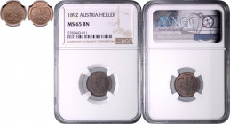 FRANZ JOSEPH I (1848 - 1916)&nbsp;
1 Heller, 1892, Früh 2033&nbsp;

UNC | UNC , NGC MS 65 BN | Mimořádný exemplář! | Jediný exemplář s tímto hodnoc...