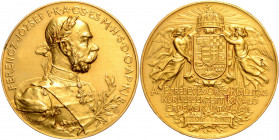 FRANZ JOSEPH I (1848 - 1916)&nbsp;
Gold medal (8 Ducats) Award of the Millennium Exhibition Budapest, 1896, 27,94g, 39 mm, Au 986/1000, Haus 4305&nbs...