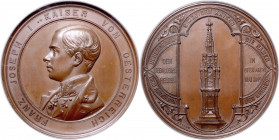 FRANZ JOSEPH I (1848 - 1916)&nbsp;
AE medal To commemorate the construction of the monument dedicated to General H. von Hentzy and defenders of fortr...