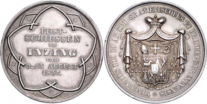 FRANZ JOSEPH I (1848 - 1916)&nbsp;
Silver medal Shooting Festival Inzing, 1857,...