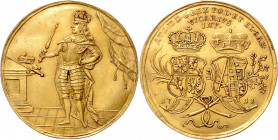 GERMANY, GERMAN STATES&nbsp;
Gold medal Fridrich August I. (1694-1733), 1711, 8,7g, 33 mm&nbsp;

about EF | EF , mírně zvlněný | slightly wavy