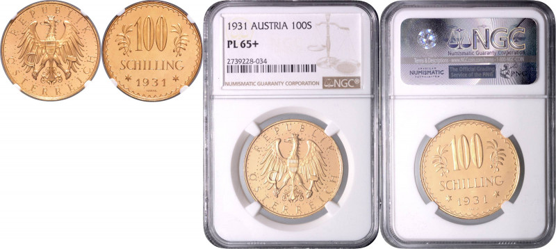 AUSTRIA&nbsp;
100 Schilling, 1931, AMK 5&nbsp;

UNC | UNC , NGC PL 65+ | Mimo...