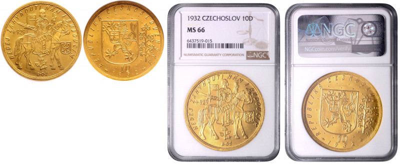 CZECHOSLOVAKIA&nbsp;
10 Ducats, 1932, MCH CSR1D-001&nbsp;

UNC | UNC , NGC MS...