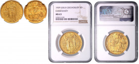 CZECHOSLOVAKIA&nbsp;
Gold medal (5 Ducats) Millennium of St. Wenceslaus, 1929, Kremnica. 31 mm, Au 987/1000, O. Španiel, MCH CSR1-MED2&nbsp;

UNC |...