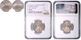CZECHOSLOVAKIA&nbsp;
AE medal (2 Ducat) Revival of Kremnitz´ Mining - pattern coin (nickel), 1934, Kremnica. 25 mm, A. Hám, MCH CSR1-MED9&nbsp;

UN...