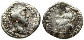 Roman Empire 1 Denarius Marcus Aurelius AD 161-180. Obverse: Laureate head. M ANTONINVS AVG ARMENIACVS. Reverse: Fortuna seated holding rudder and cor...